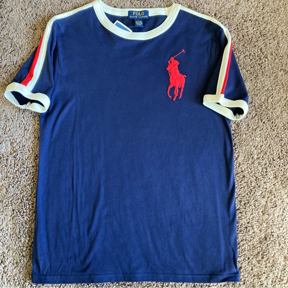POLO Ralph Lauren Giant Pony Red White Blue Size L (14-16)